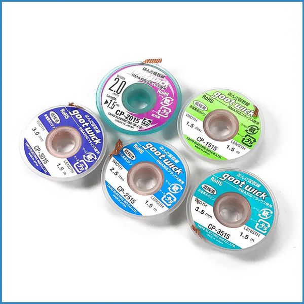 

cell phone repairing tools 10pcs original goot wick soldering wire remover bga solder desoldering sucker repair tool cp1515 cp2021 cp2515 30