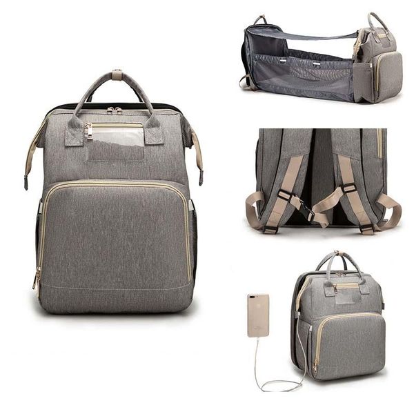 

diaper bags multifunctional portable crib foldable baby travel large backpack changing table mat outdoor