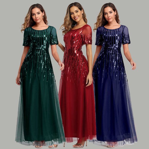 

luxury party evening dress sequin mh high waist fashion evening in autumn and winter 2021, Black