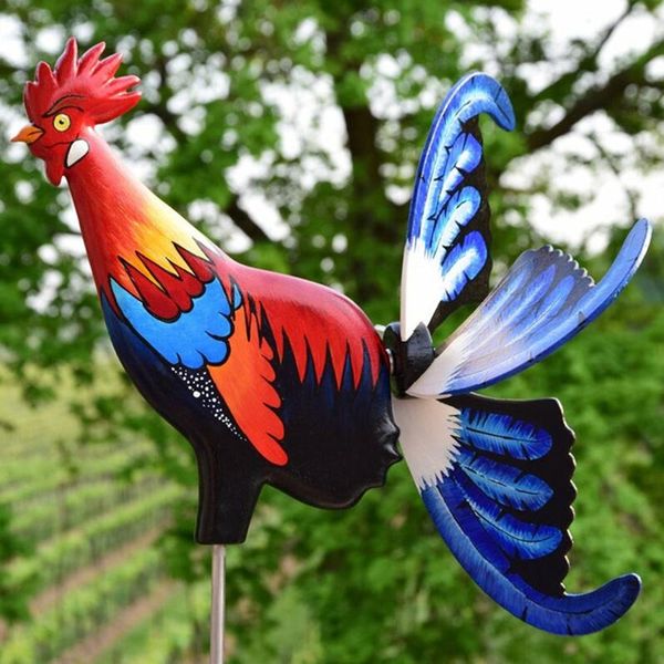 

novelty items rooster windmill garden decor courtyard farm yard animal decorative stakes wind spinners sculpture decoration