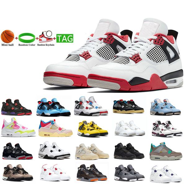 

fire red women men neon basketball shoes jumpman 4s color 4 motosports sneakers trainers sports size 36-47