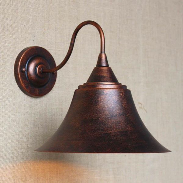 

wall lamp 3 color retro vintage loft rust brown metal lampshade for bar bathroom study bedroom dining room vanity lights e27