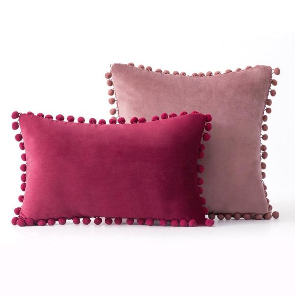 

cushion/decorative pillow wind home model room sofa ball cover wool velvet cushion rectangle decorative pillows