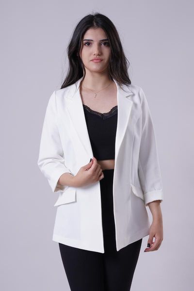 

women's jackets manga capri sleeve white jacket, Black;brown