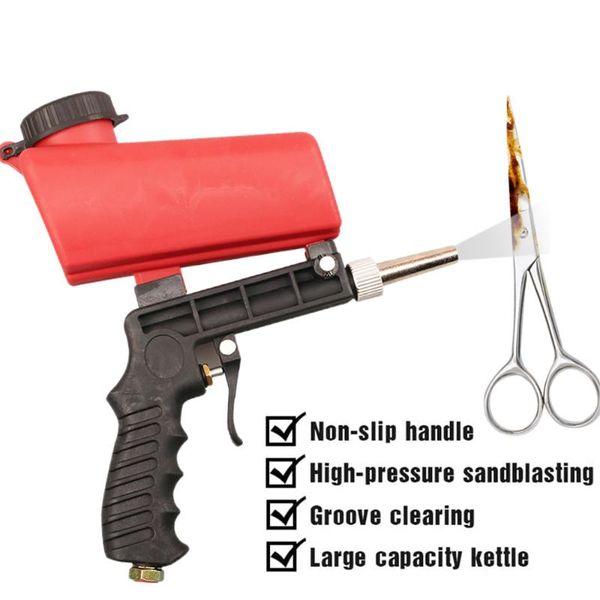 

adjustable sand blasting machine 90psi portable gravity derusting spray gun small handheld pneumatic sandblaster professional hand tool sets