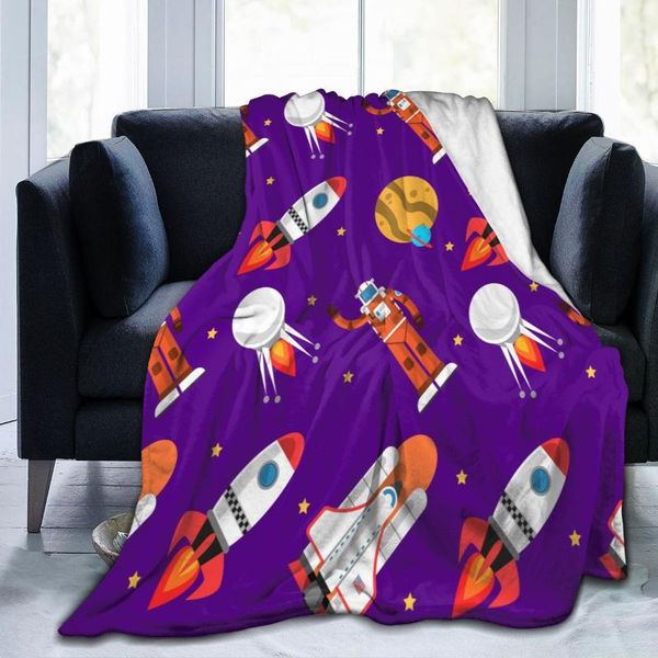 

blankets flannel blanket space rocket light thin mechanical wash warm soft throw on sofa bed travel patchwork