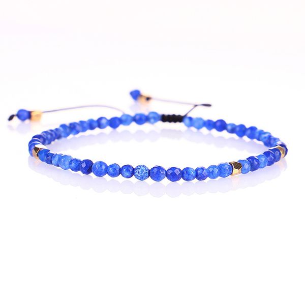 Pietre preziose semi gemme da 3 mm sfaccettature per perle di pietra regolabili braccialetti intrecciati unisex