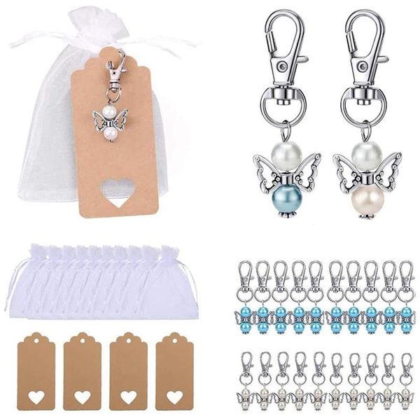 

hooks & rails guardian angel pendant, set of 32 guest gifts, with organza bag, kraft paper pendant for gifts