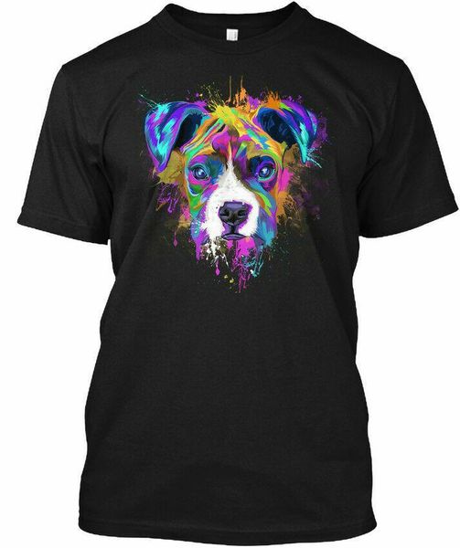 

the fashion boxer dog splash art men's summer short t-shirt t-shirts, White;black