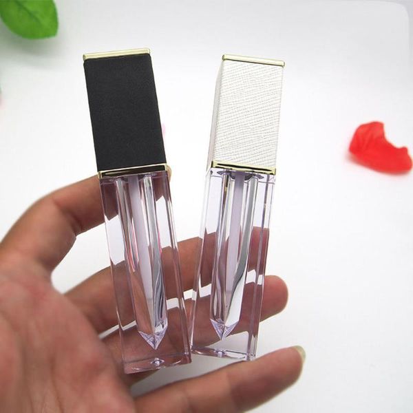 

storage bottles & jars 1pc 4ml/4.5ml rectangle lip gloss tubes empty refillable plastic tube vials diy packaging container white black