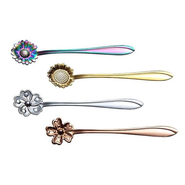 

4Pcs/Set Coffee Stirring Spoon Cartoon Stainless Steel Fork Cutlery Tableware Spoons