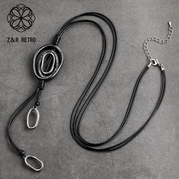 

vintage statement necklaces handmade suspension long rope chain friend gifts pendants trendy decoration jewelry wholesale pendant, Silver
