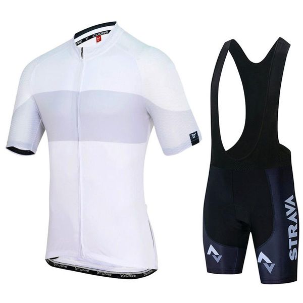 

blanco nuevo strava de manga corta ciclismo hombres jersey verano transpirable conjuntos ropa racing sets, Black;blue