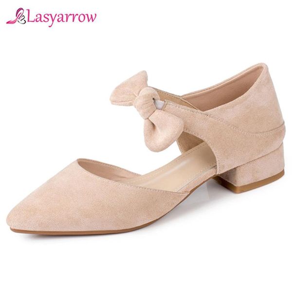 

lasyarrow elegant women's bowtie spring summer low heels ankle strap sandalias mujer 2021 working shoes sandals pink j898, Black