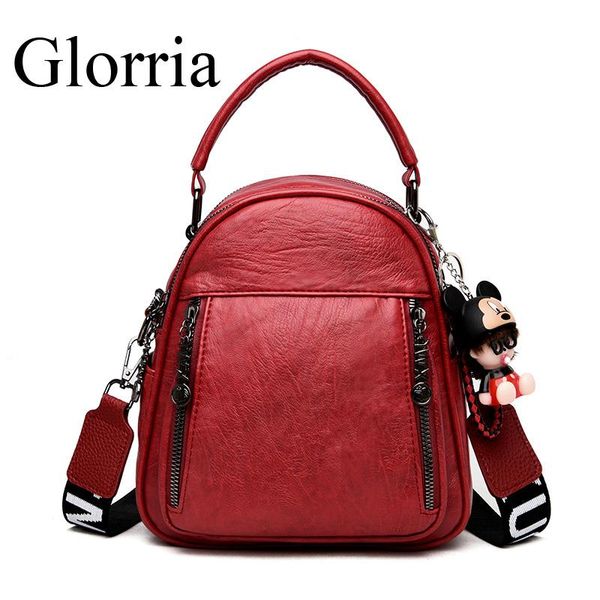 

outdoor bags glorria mini backpack women leather for 2021 multifunction daypack small bag anti-thft mochila mujer