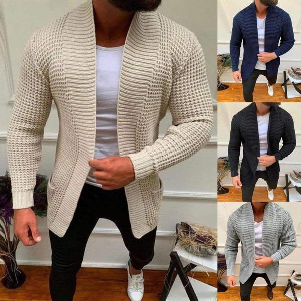 

men's sweaters cardigan sweater simple knitted striped coat autumn winter, White;black
