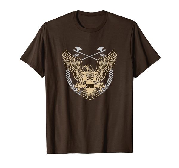 

roman aquila spqr the senate and people of rome t-shirt, White;black