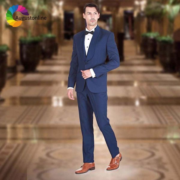 

men's suits & blazers navy blue groom tuxedo men for wedding wide shawl lapel slim fit man blazer jacket 2piece pants costume, White;black