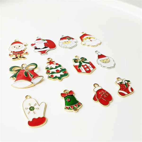 

keychains 10 pcs keychain necklace accessory diy metal santa christmas tree key ring decoration fashion cute backpack pendant accessories, Silver