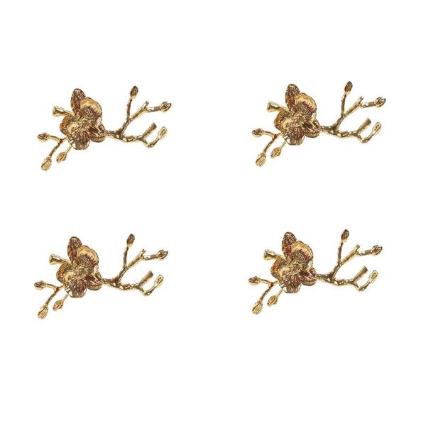 

4pcs high-grade gold plum napkin ring, el ornaments in continental rings