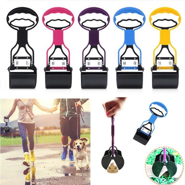 

pet dog cat pooper scooper long handle jaw poop scoop outdoor cleaner waste pick up convenient animal for supplies travel & outdoors
