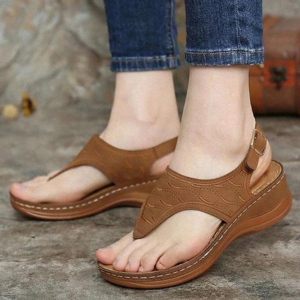 

women's sandals ladies clip toe wedges thong shoes fashion embroidery platform buckle casual female beach, Black