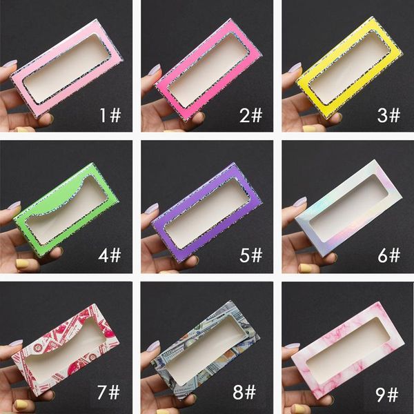 

10/100 pcseyelashes package wholesale blank multicolor eyelash packaging box for full strip eyelashes diy makeup set c false