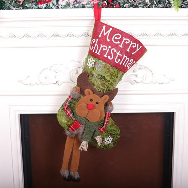 

christmas decorations 2021 fashion stockings, cute santa claus snowman reindeer xmas character fireplace stockings