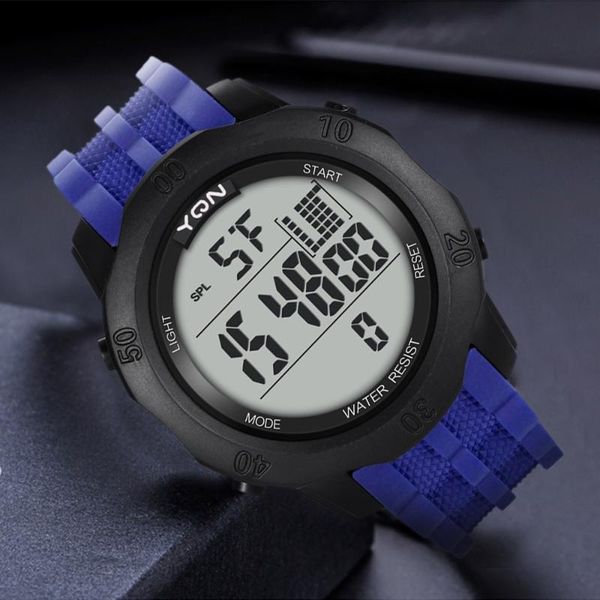 

electronic watch men sport clock fashion relogio digital multi-function life waterproof abs case pu strap wristwatch reloj 40* wristwatches, Slivery;brown