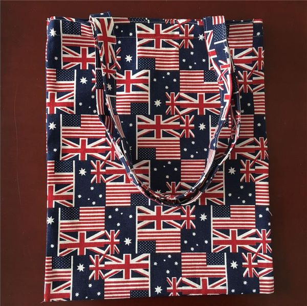 

shopping bags yile cotton canvas eco reusable handbag tote print national flag 17410 -5