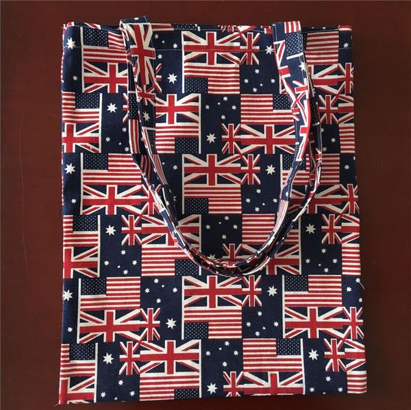 

shopping bags yile cotton canvas eco reusable handbag tote print national flag 17410 -5