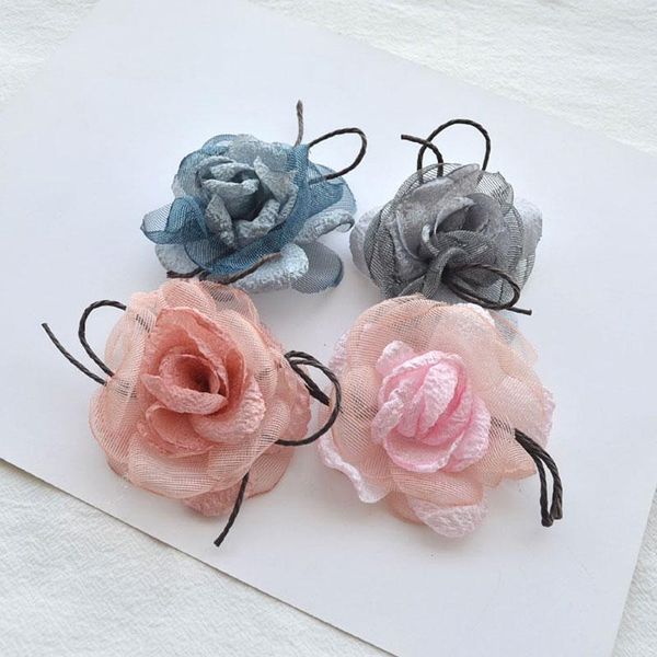

savica 2pcs 7.5cm chiffon artificial flowers for garment headdress wedding decor diy scrapbook crafts flores accessories lx327 decorative &