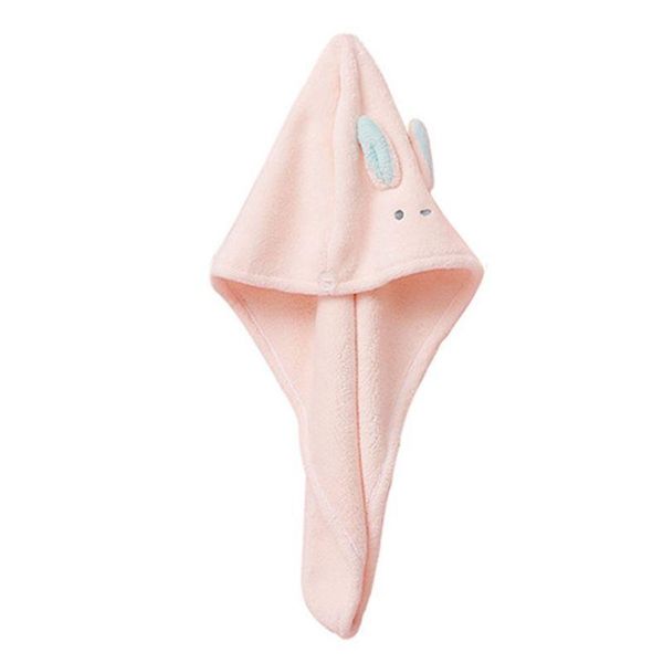 

towel coral velvet hair wrap turban cartoon animal ears quick drying bath cap