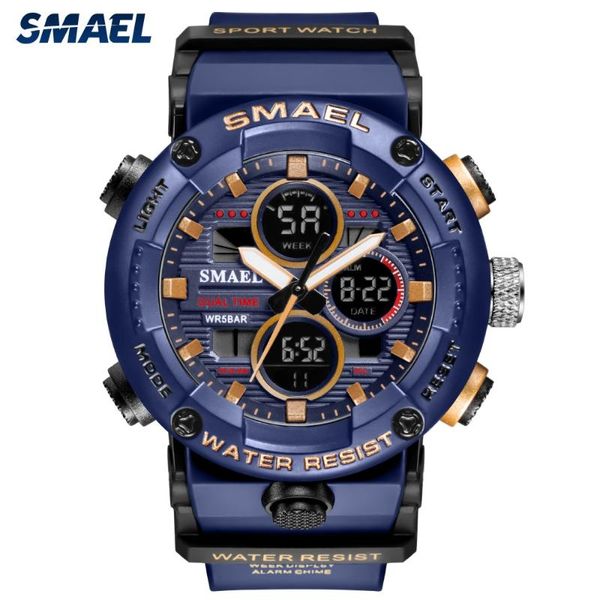

wristwatches smael sport watch men waterproof led digital watches military big dial clock for male 8038 relogio masculino quartz, Slivery;brown