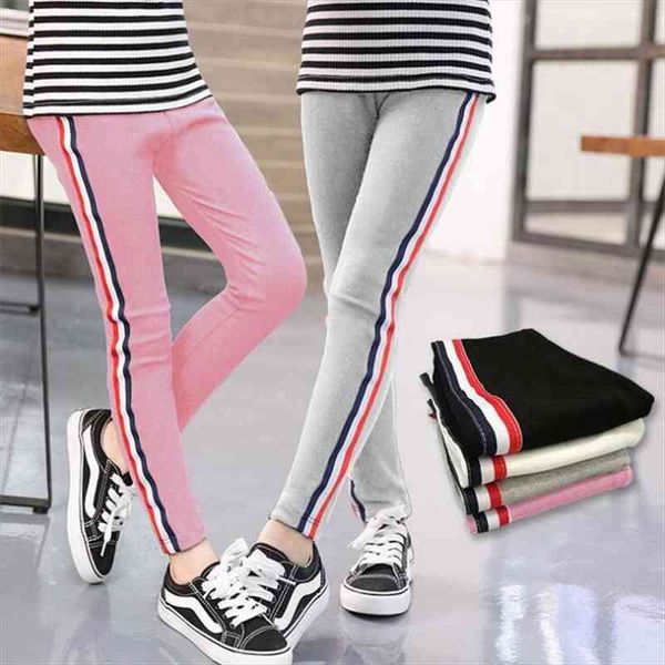

girls leggings kids pencil pants toddler girl winter clothes 4 5 6 7 8 9 years children pink stripe trousers, Blue