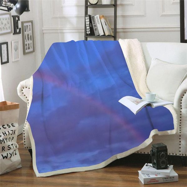 

blankets magical cool cloud sky rain scenery 3d print velvet home sofa sherpa blanket for beds warm fleece camping quilt
