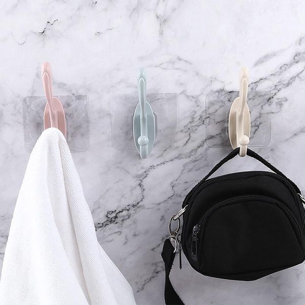 

hooks & rails nordic self adhesive wall seamless stickers kitchen bathroom wall-mounted strong suction cup hook hanger coat 5 pcs