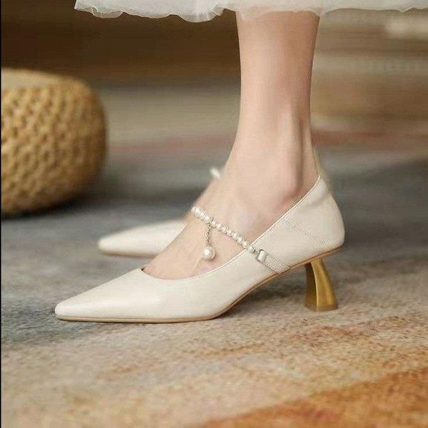 

dress shoes one word buckle single women stiletto shallow mouth pearl retro mary jane french black high heels pumps