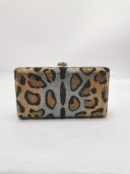 

evening bags xiyuan leopard diamond rhinestone clutch bag designer women crystal clutches female wedding party prom chain shoulder purse