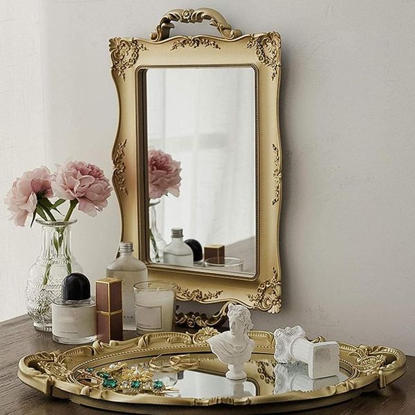 

mirrors mirrored vanity tray decorative serving with handles vintage mirror for display, dresser and bathroom