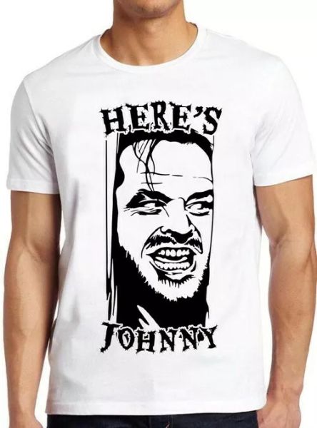 

here's johnny the shining horror creepy cult 80s film cool gift tee t shirt 4260, White;black