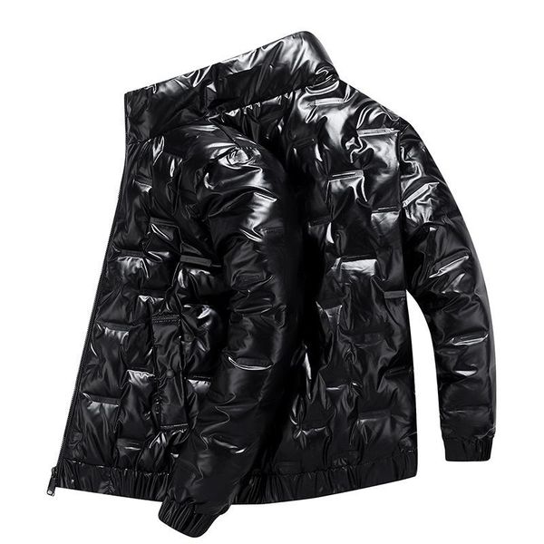 

channel down solid color simple men's and women's same couple jacket stand collar black
