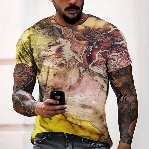 

men's tee t shirt 3d print graphic round neck casual daily 3d print short sleeve fashion designer cool comfortable yellow g4mf#, White;black