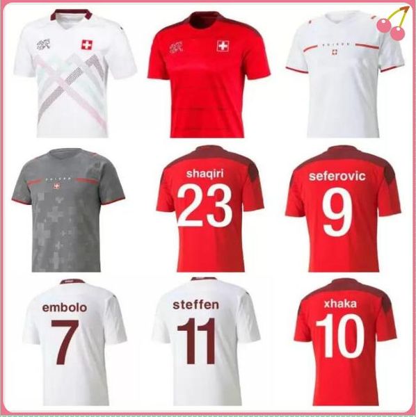 

2021 2022 switzerland soccer jersey national team home away 20 21 22 jfreuler shaqiri lang embolo behrami swiss red football shirt, Black;yellow