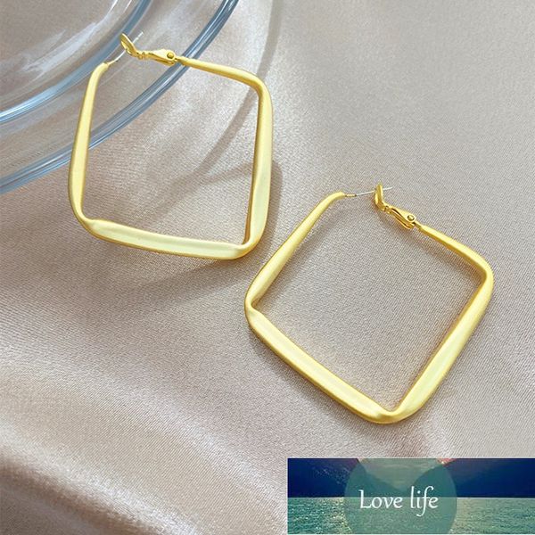 

emas besar anting anting-anting korea logam geometri untuk wanita wanita retro square drop, Golden;silver
