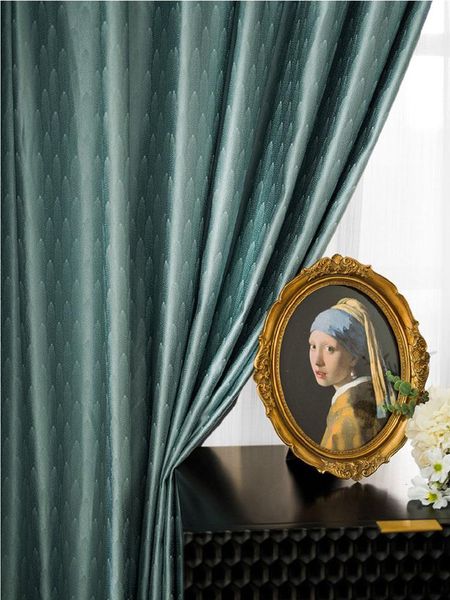 

luxury high-precision dark texture curtains for living room jacquard shading fabric soft curtain bedroom drapes customized &