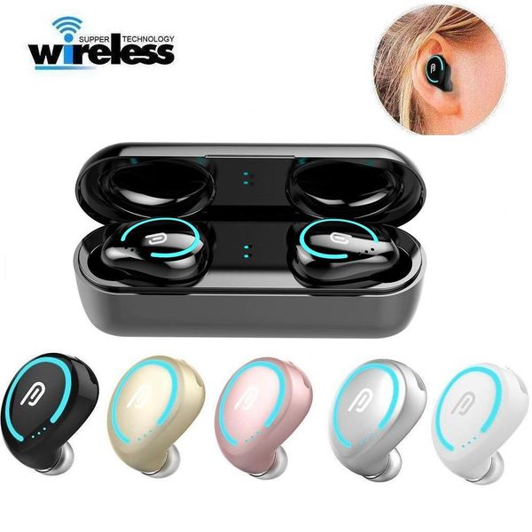 

smart one touch design in ear wireless bluetooth cell phone earphones mini true stereo tws headset mic hands long duration music headphone w