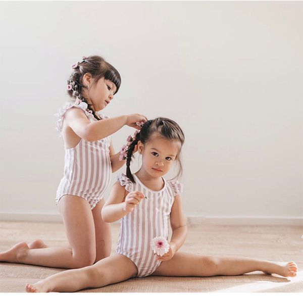 Little Princess Girl's One-peça Natação Terno das Mulheres Coreano Bebê Bebê Swimsuit