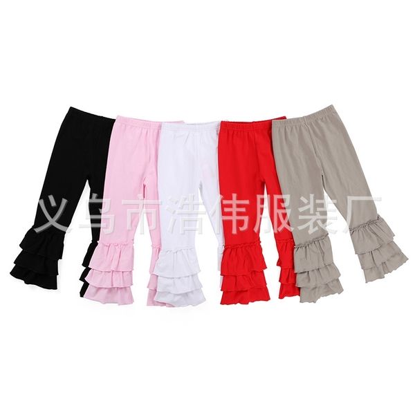

girls' layered lace pants, White