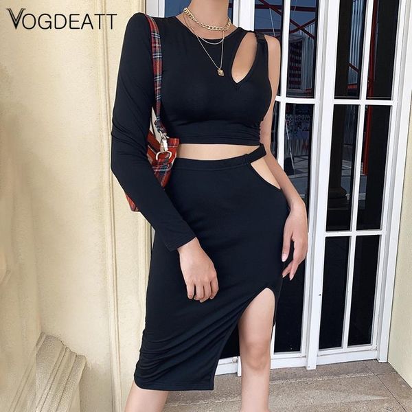 

two piece dress women hollow out 2 set midi crop 2021 summer one shoulder bodycon clothes streetwear outfit club, White